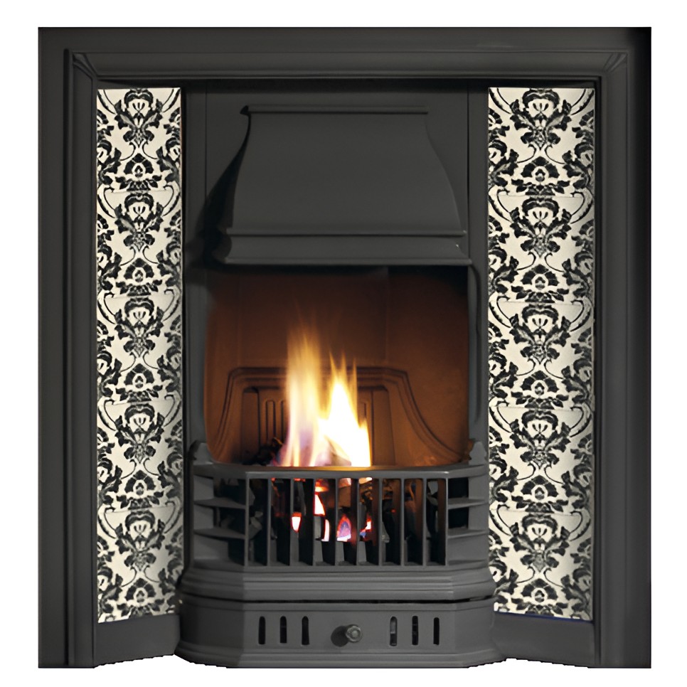Burcott black tiled insert